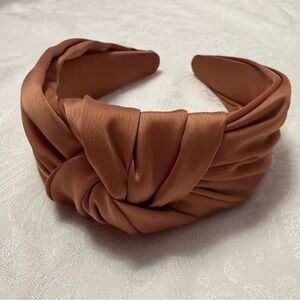 Brown Knotted Satin Headband - Women Accessories
